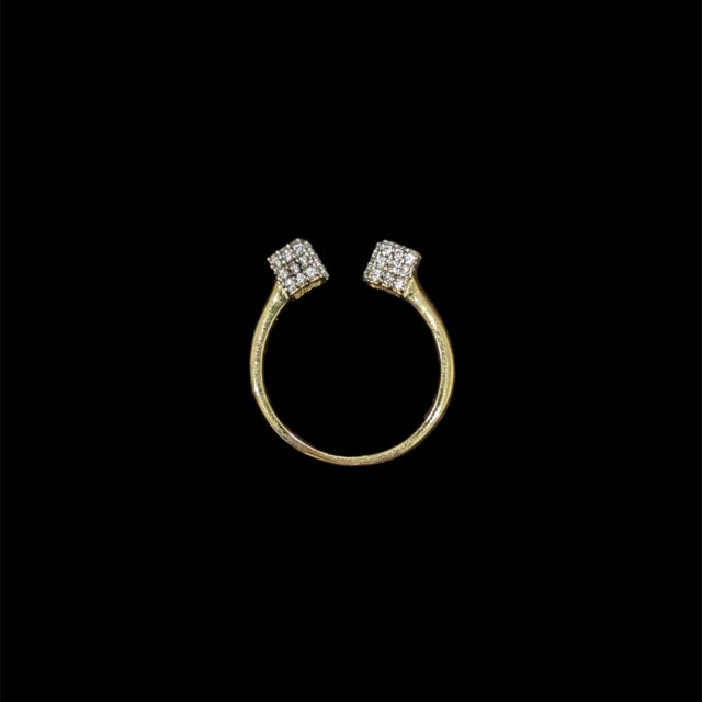 Bague Ouverte Double Dé Zircons – Image 2