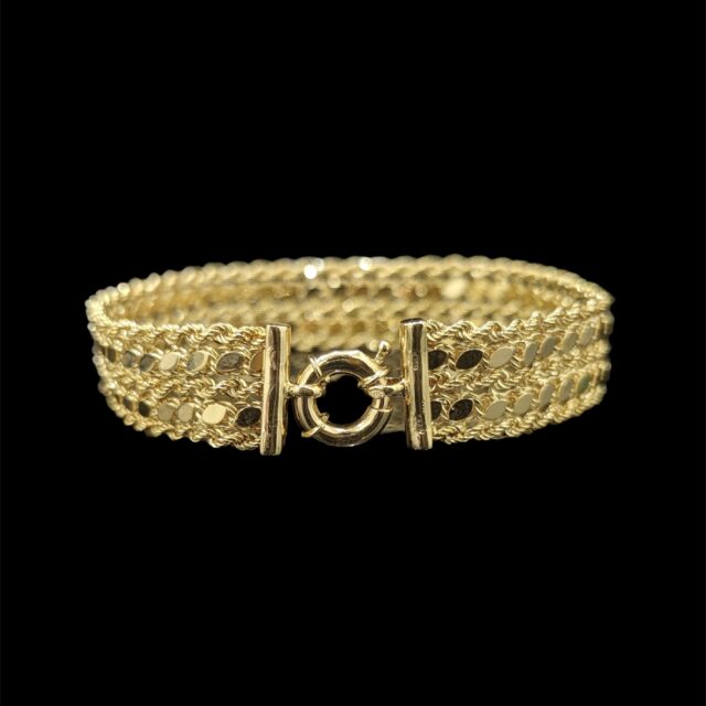 Bracelet Paillette Corde 13 mm 18.5 cm