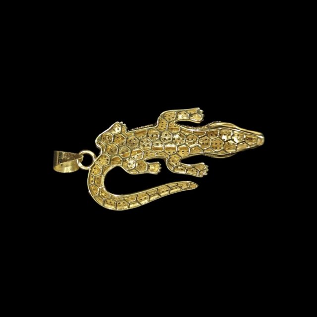 Pendentif Crocodile 3D Zircons avec Yeux Rouges – Image 4