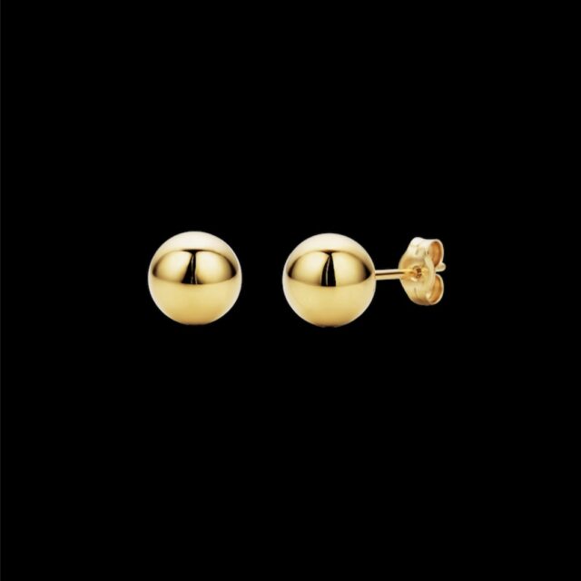 Boucles d'Oreilles "Grain d'Or" 8 mm