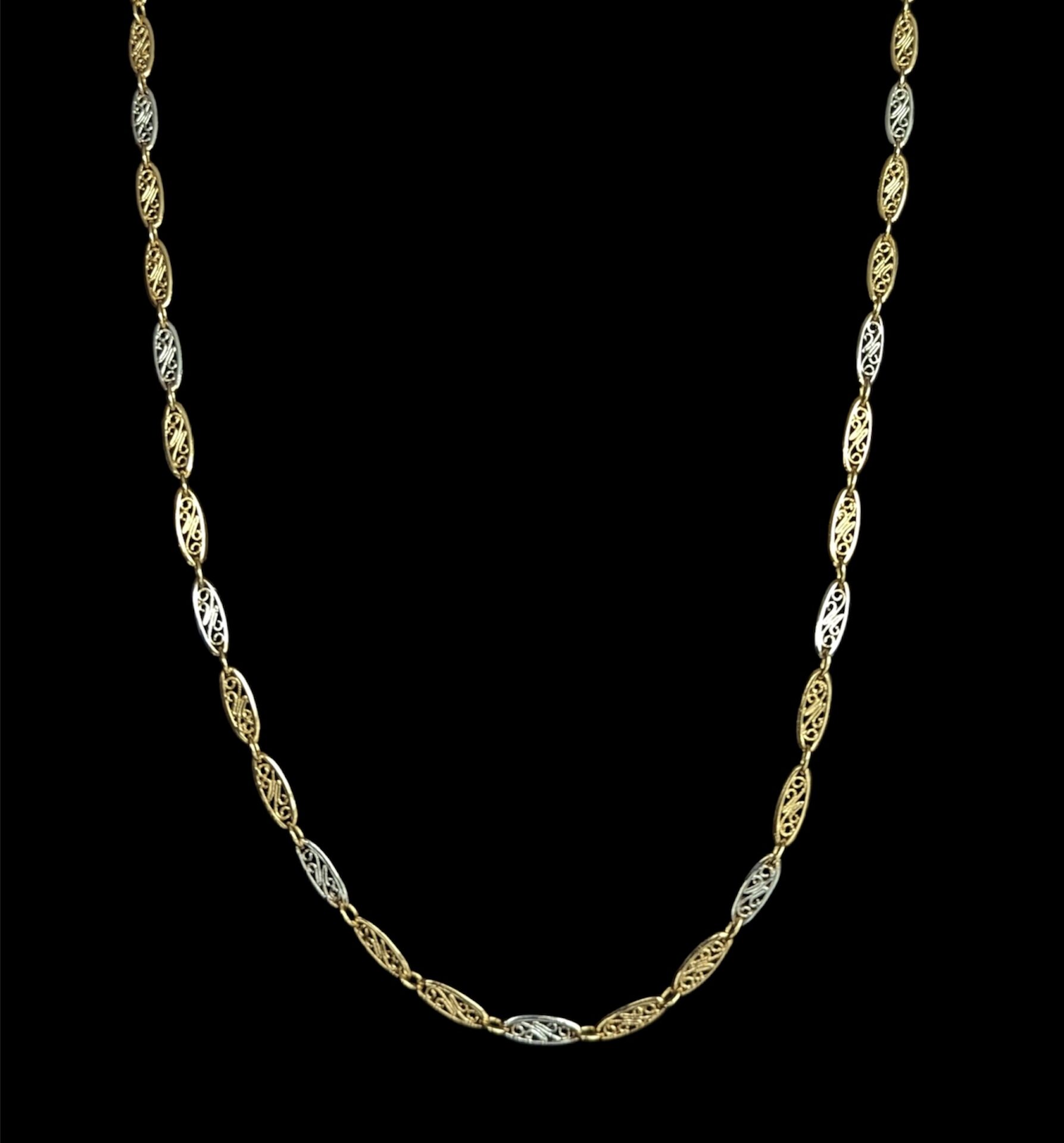 Collier Maille Concombre Filigrane 2 Ors 70 cm