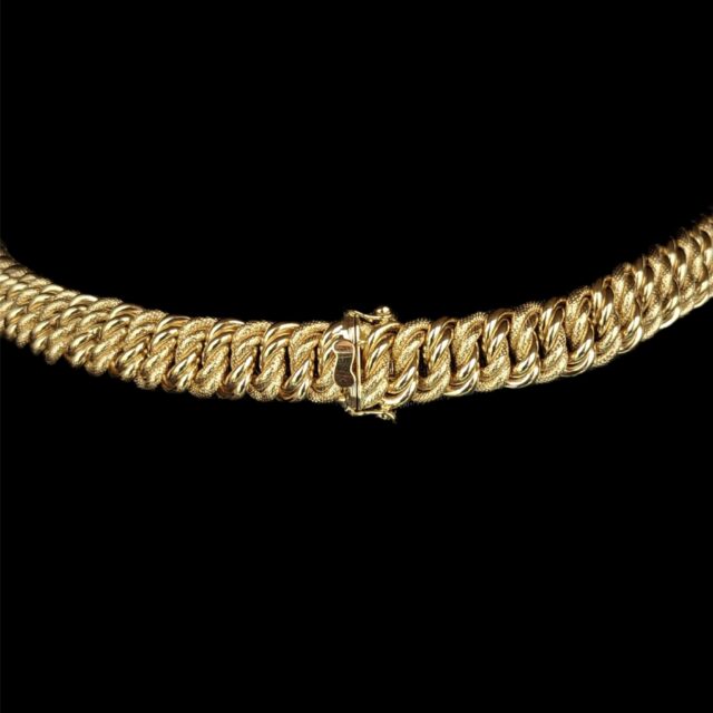 Collier Maille Américaine Lisse/Sablée 60 cm 13 mm – Image 3