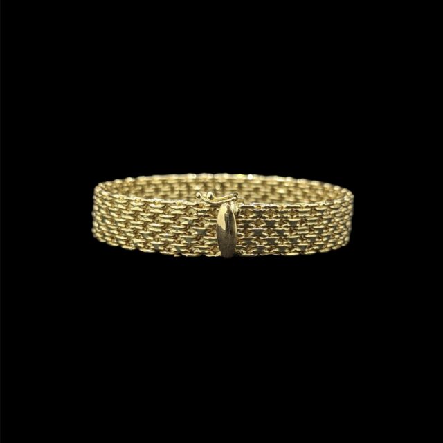 Bracelet Maille Paillasson Plat 13 mm 19.5 cm