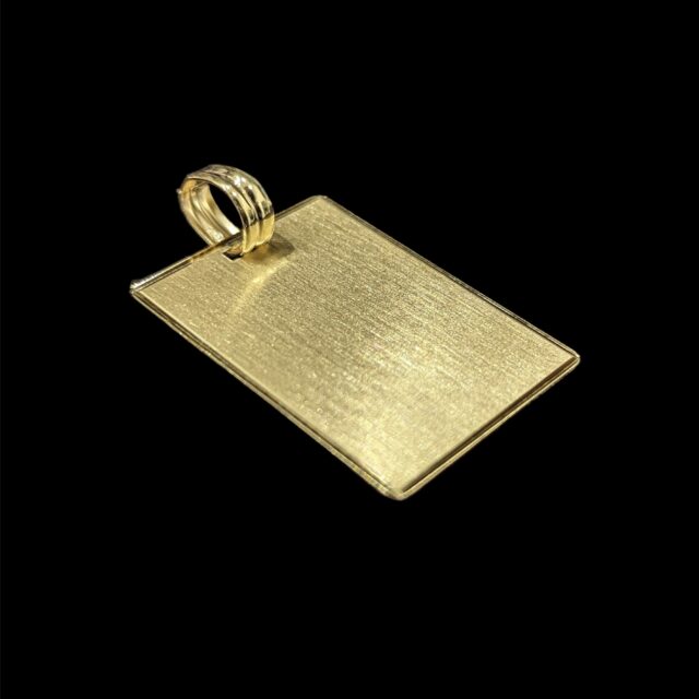 Pendentif Plaque Carré Satiné