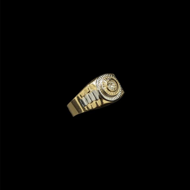 Chevalière Ronde Zircon 2 ors