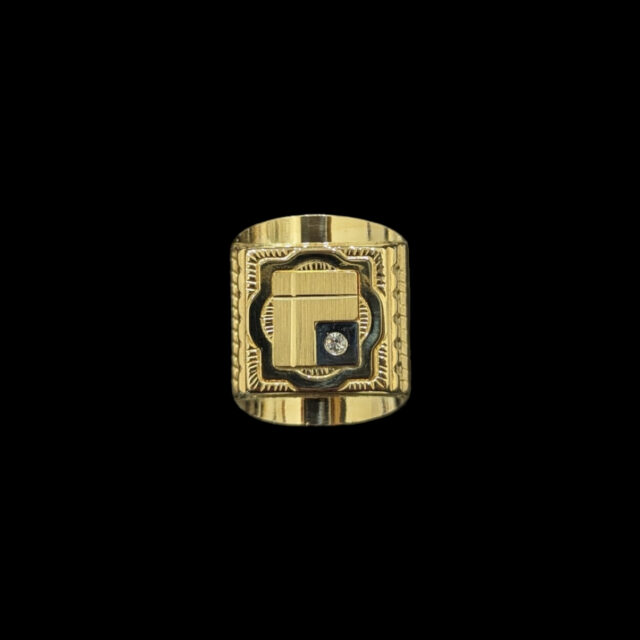 Chevalière Ailette avec Plateau Surelevé Zircon