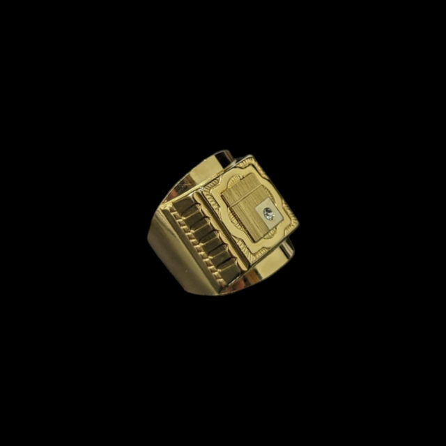 Chevalière Ailette avec Plateau Surelevé Zircon – Image 2