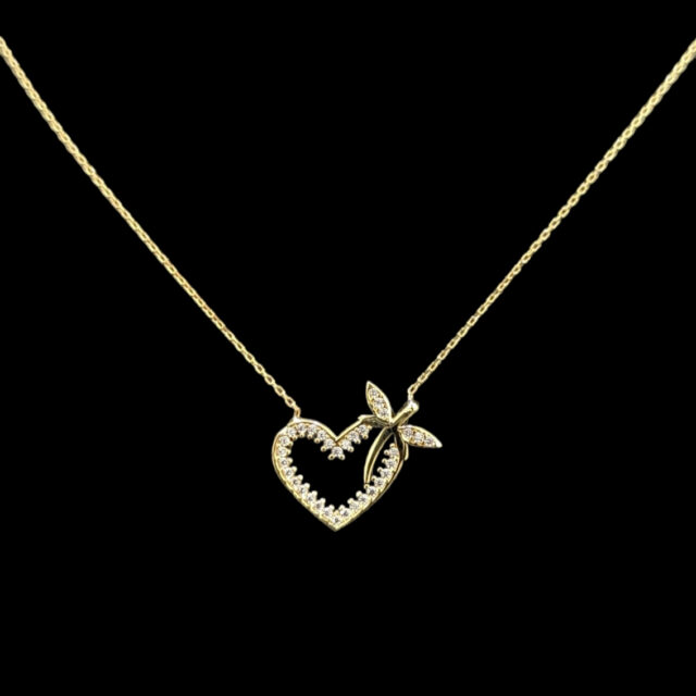 Collier Coeur Libellule