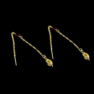 Boucles D'Oreilles Chainette "Forçat & Grenat"