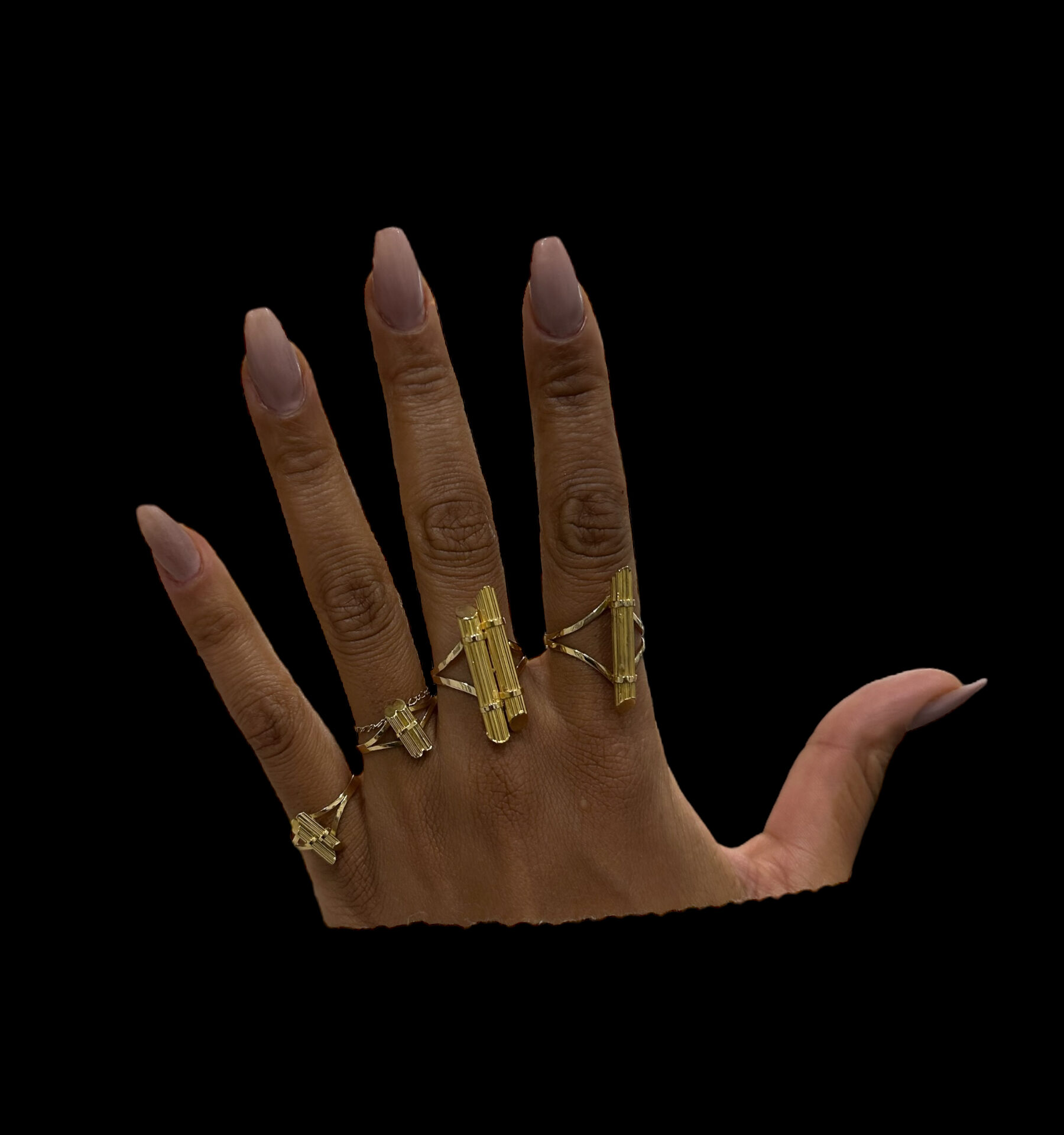 Bague Canne à Sucre Décalé XL – Image 4