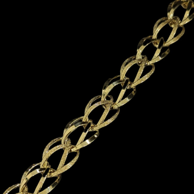Bracelet Double Olive Lisse Sablée – Image 3