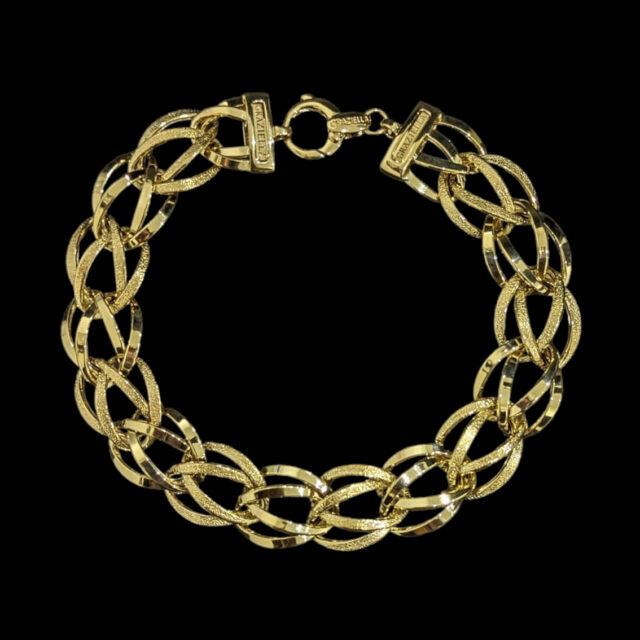 Bracelet Double Olive Lisse Sablée