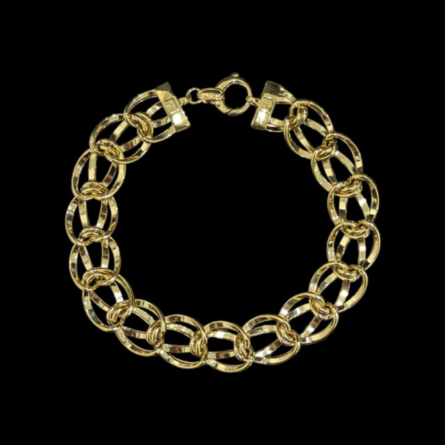 Bracelet Double Olive Lisse Sablée – Image 2