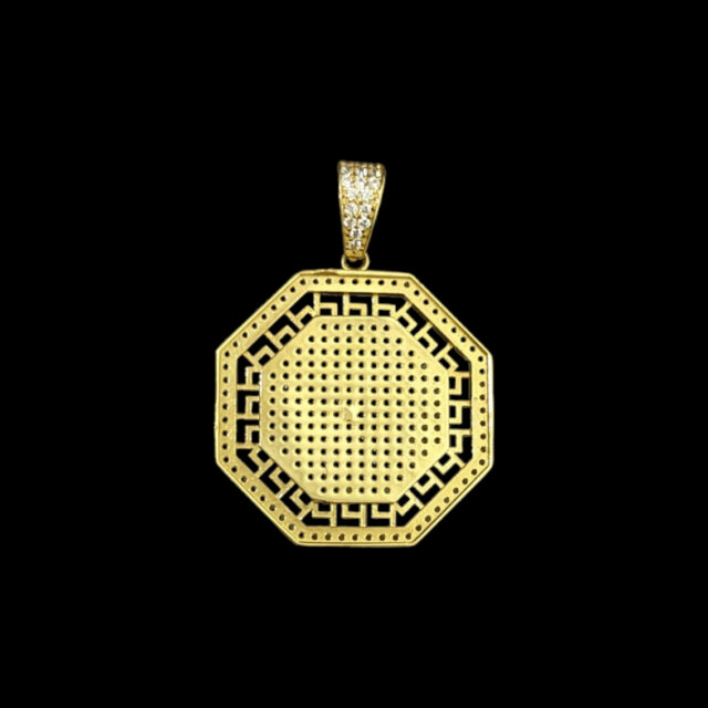 Pendentif Octogone Lion 3D Empierré – Image 3