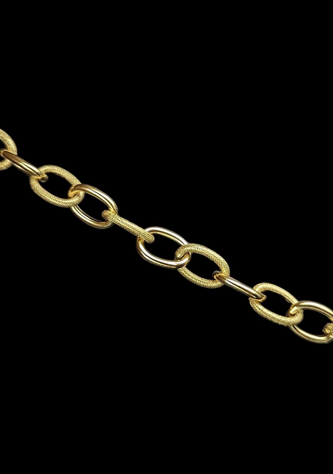 Collier Forçat Lisse Sablé Avec Barillet Grenat 60 cm 11 mm – Image 2