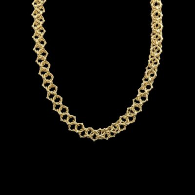 Collier Maille Cyclone Lisse/Sablé 14 mm 80 cm