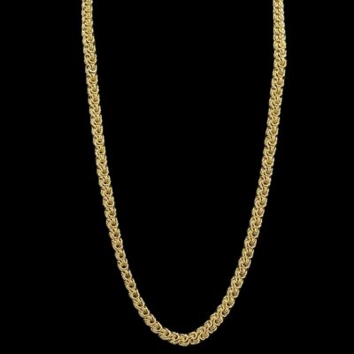 Collier Maille Macaron Lisse Sablé 80 cm 8 mm
