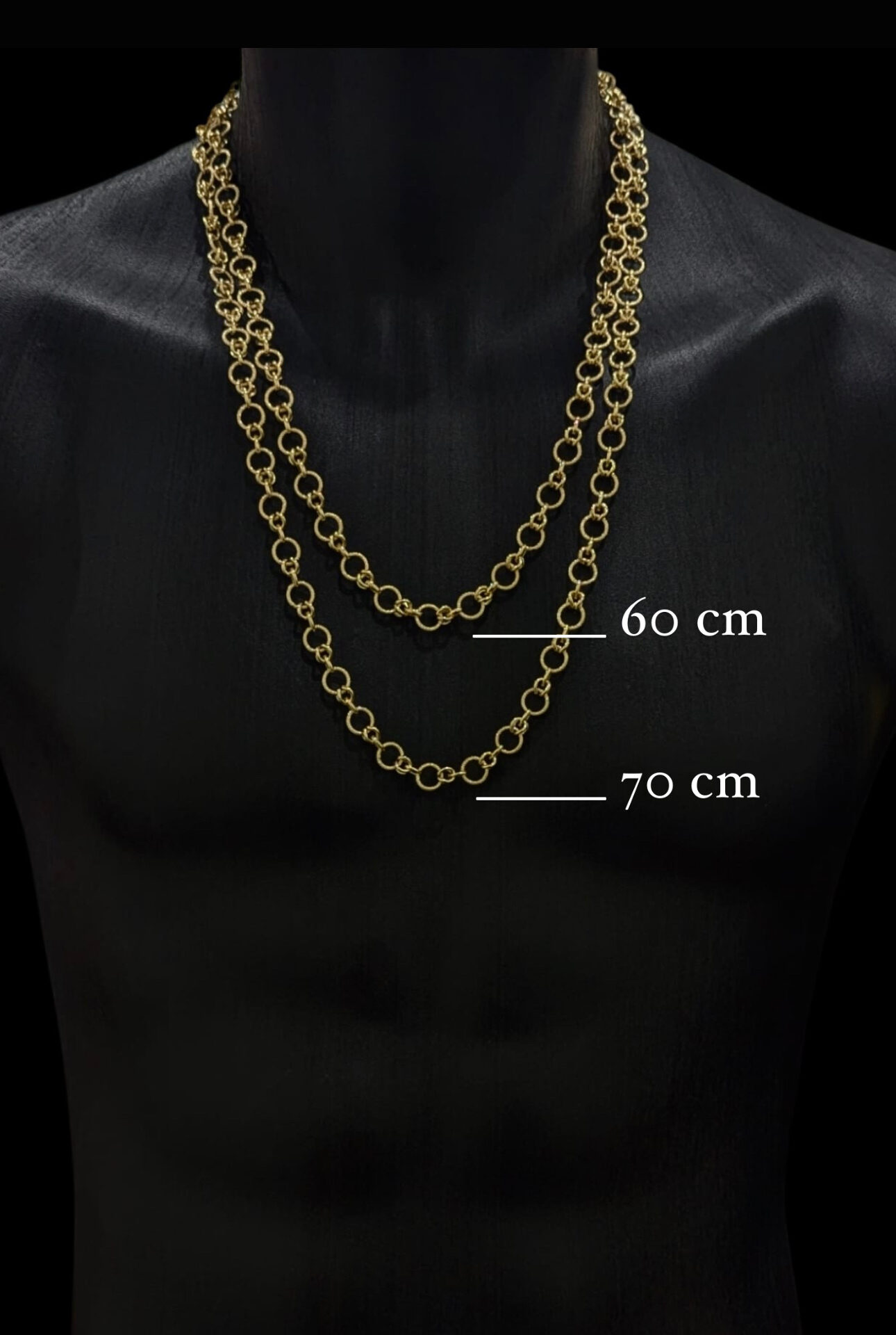 Collier Maille Fantaisie Lisse Sablé 60 cm 9 mm – Image 4