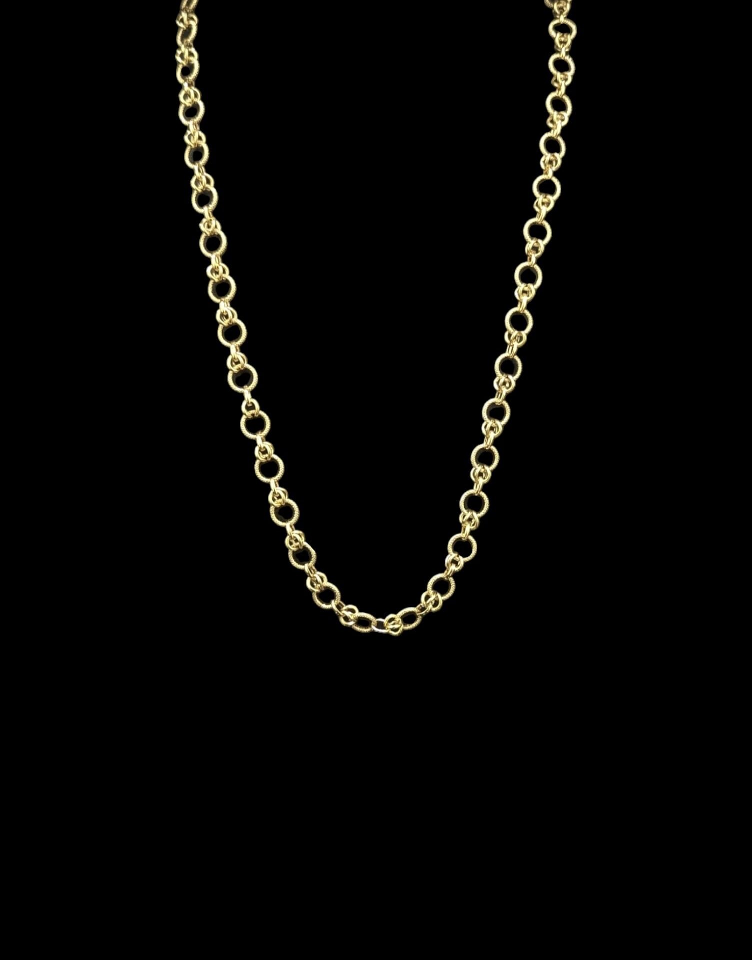Collier Maille Fantaisie Lisse Sablé 60 cm 9 mm