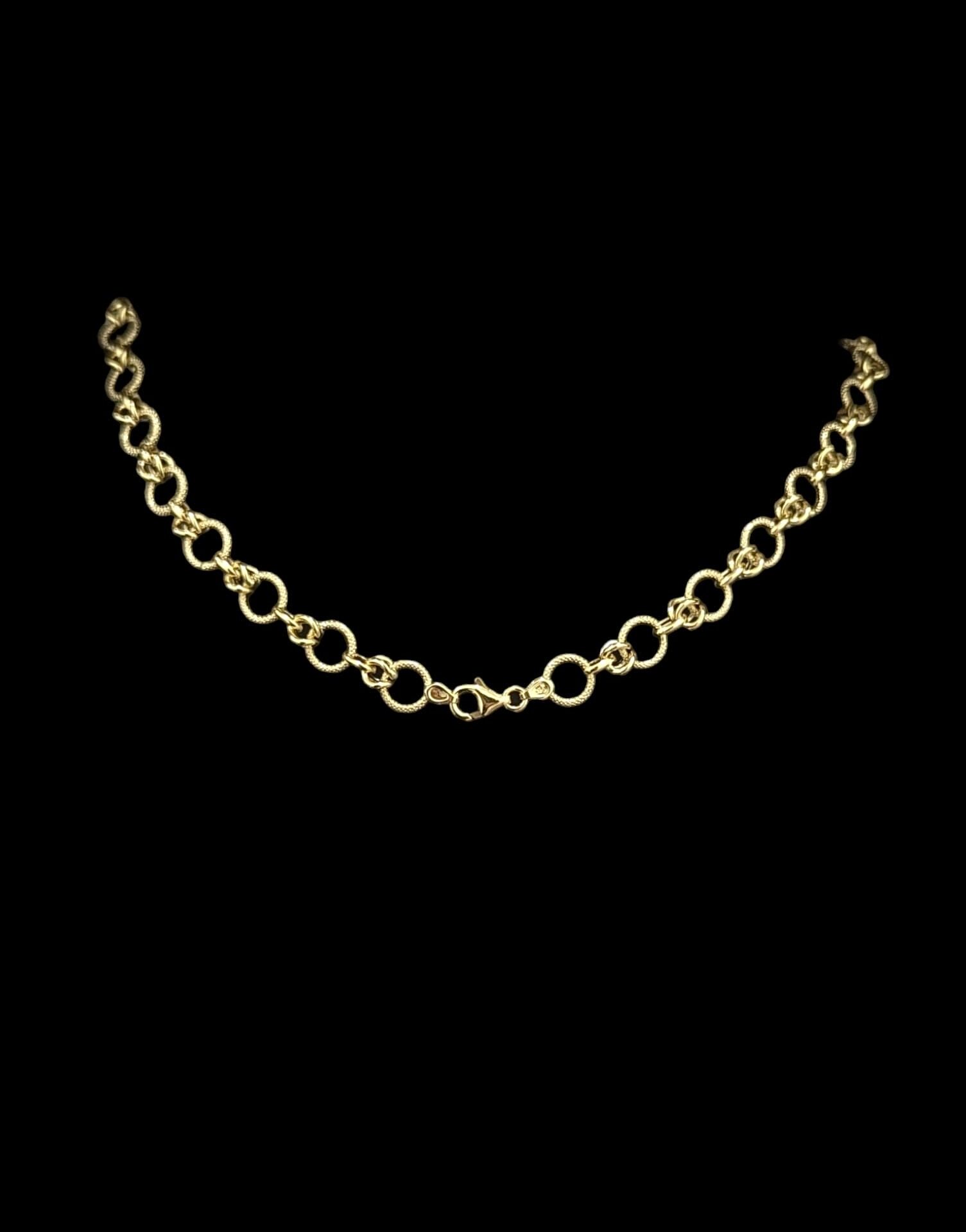 Collier Maille Fantaisie Lisse Sablé 60 cm 9 mm – Image 3