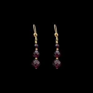 Boucles d'oreilles Dormeuse Grenat en chute