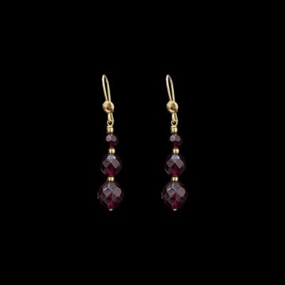 Boucles d'oreilles Dormeuse Grenat en chute