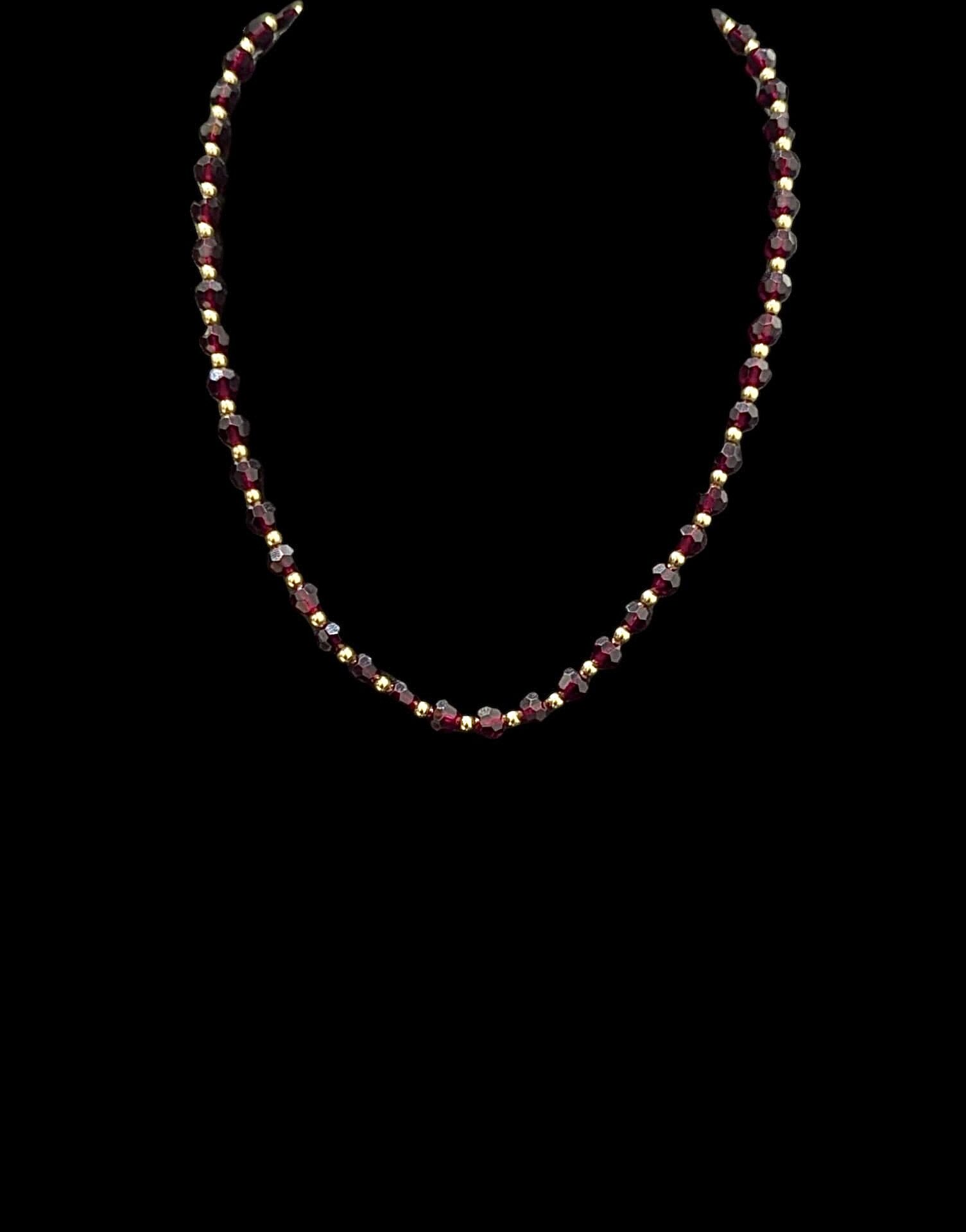 Collier Grenats Boules 45 cm 6 mm