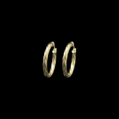 Créoles Torsadées Lisses 20 mm 3 mm