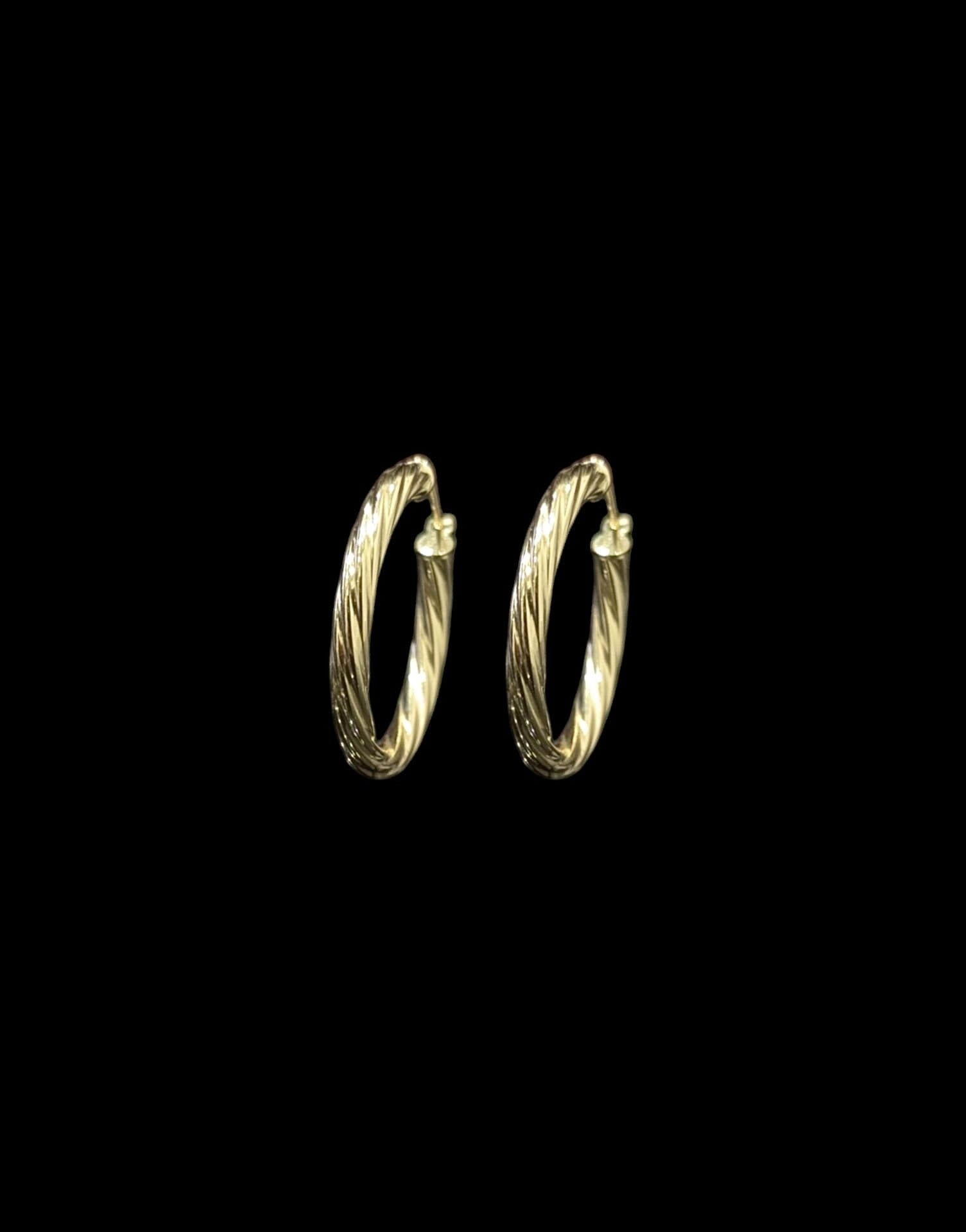 Créoles Torsadées Lisses 26 mm 3 mm