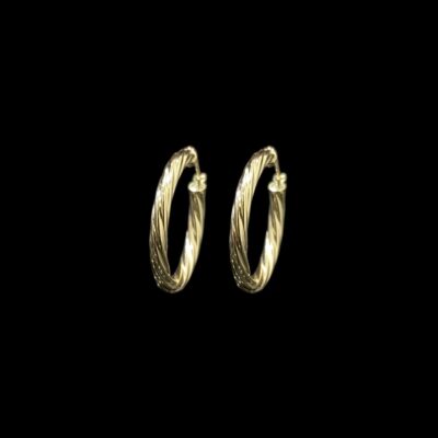 Créoles Torsadées Lisses 26 mm 3 mm