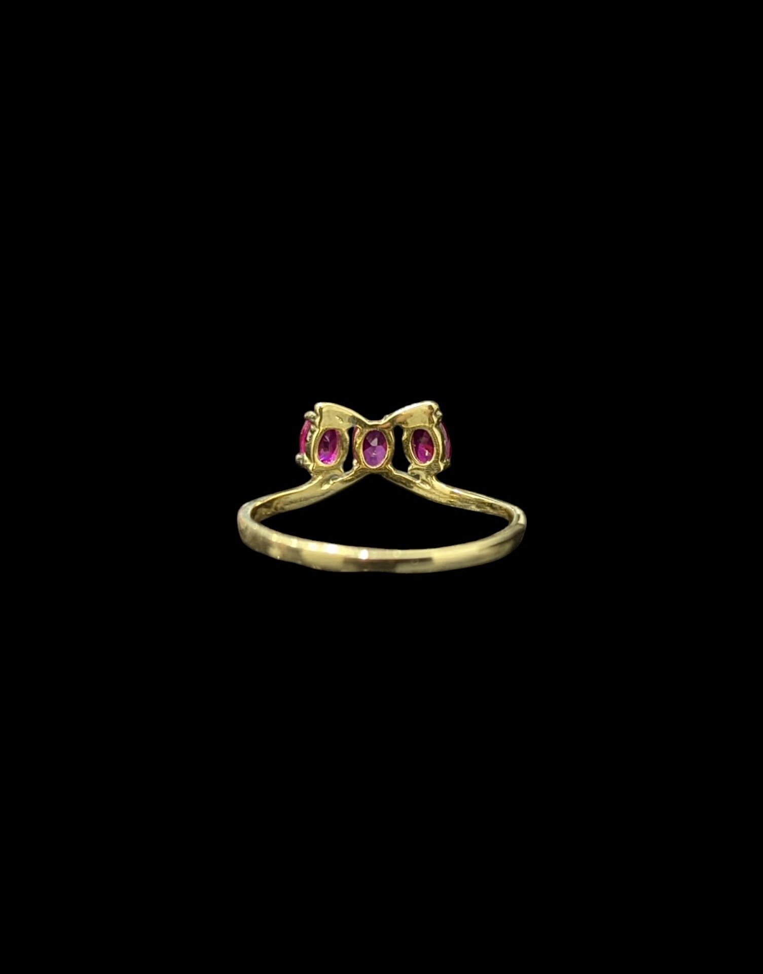 Bague 3 Pierres Fuchsia – Image 3