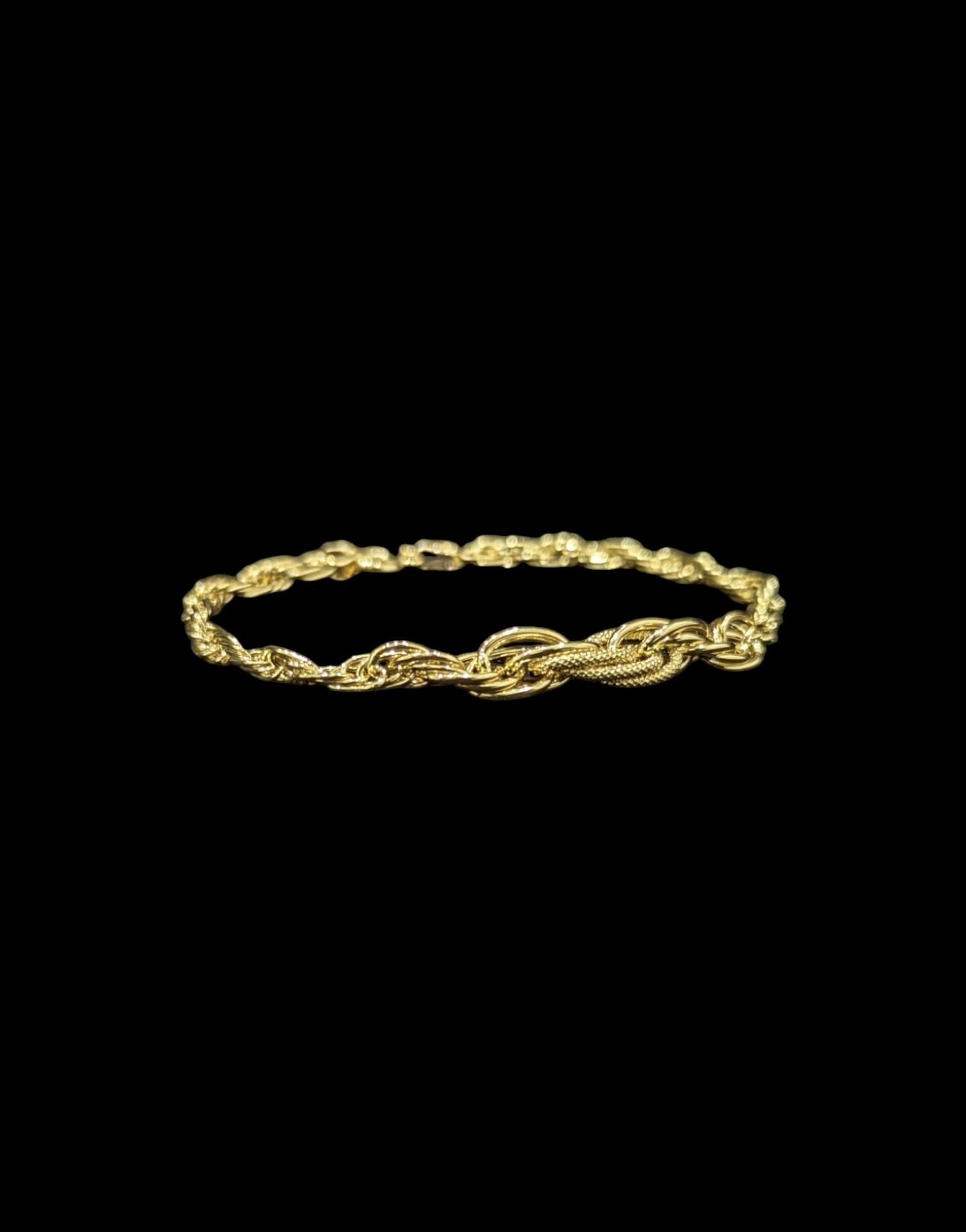 Bracelet Maille Forçat En Chûte Lisse Sablé – Image 2