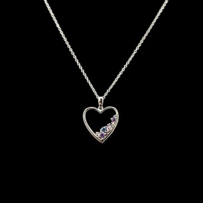 Collier Coeur Évidé Sertie