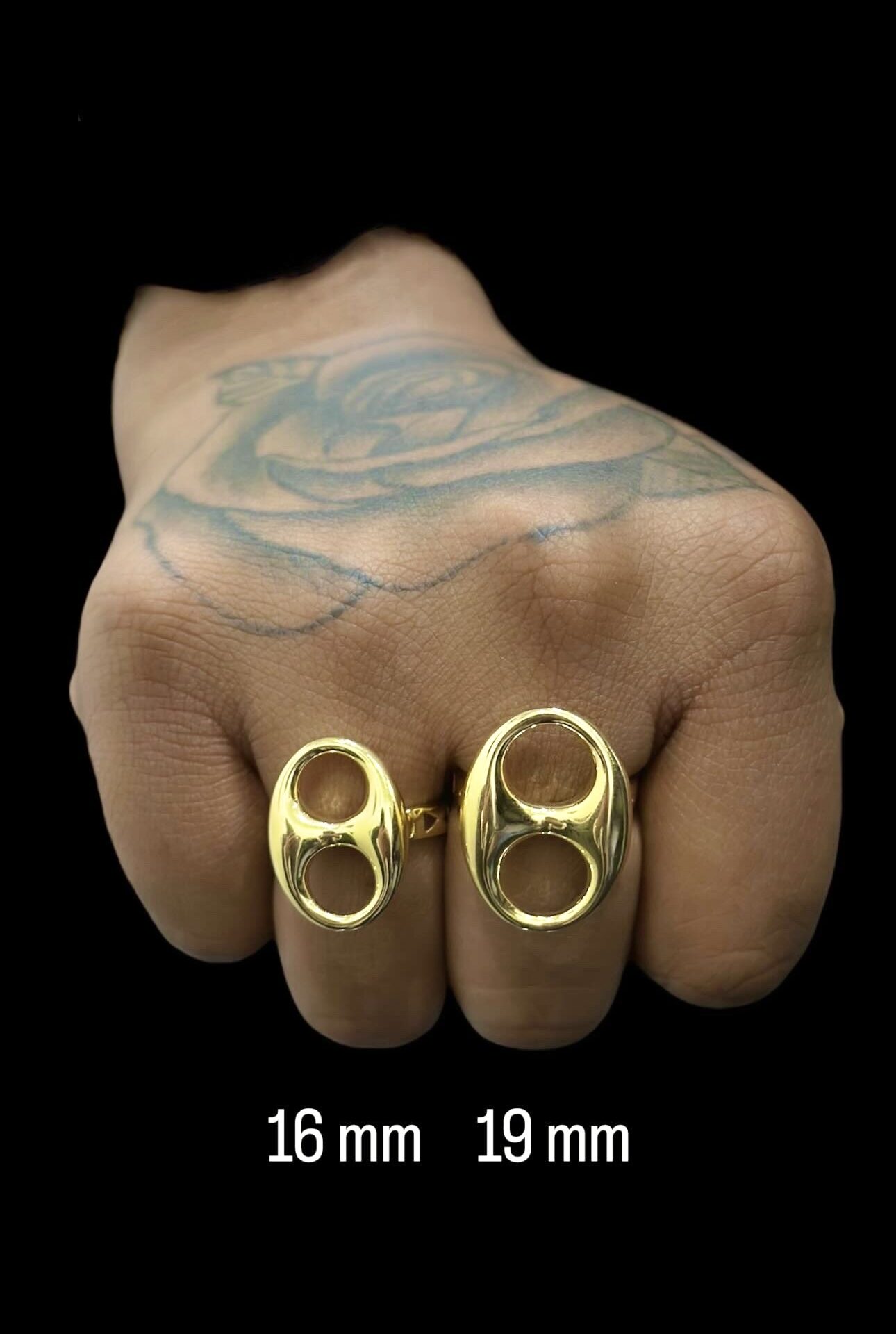 Bague Grain De Café Lisse Vertical 16 mm – Image 4