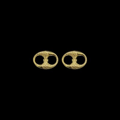 Boucles D'Oreilles Grain De Café Lisses Nuggets 14 mm