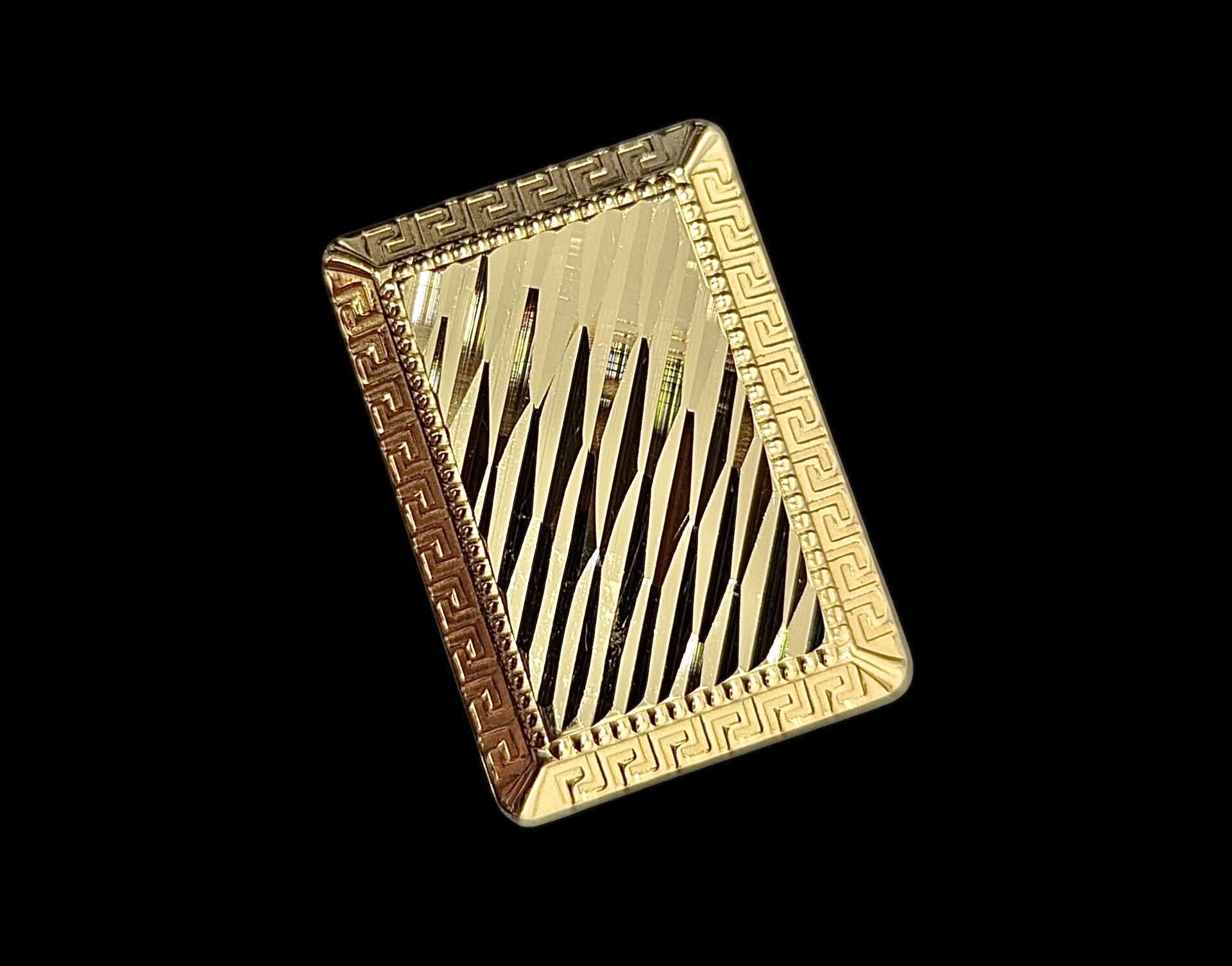 Chevalière Rectangle Facette Contour Grec