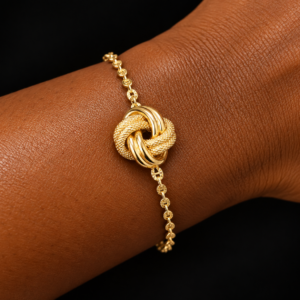 Bracelet Motif Noeud Lisse Sablé 12 mm