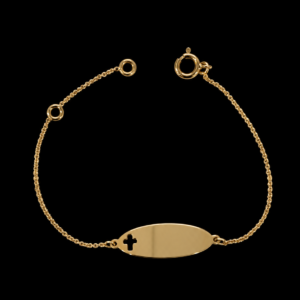 Gourmette Enfant Réglable avec Plaque découpe Croix