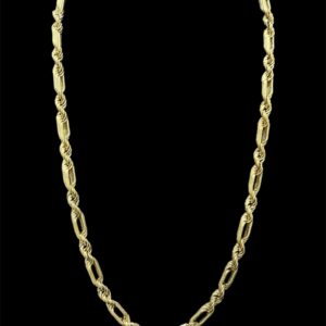 Chaine Corde Alternée Lisse/Sablé 6 mm 60 cm