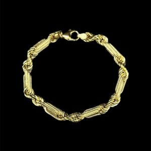 Bracelet Corde Alternée Lisse/Sablé