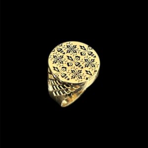 Chevalière Ronde Plateau Full Lys