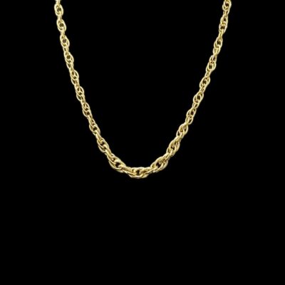Collier Forçat Double En Chûte Lisse Cannelée 45 cm
