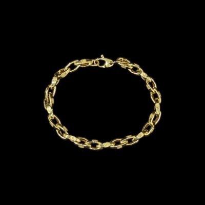 Bracelet Jaseron Ovale Lisse Sablé