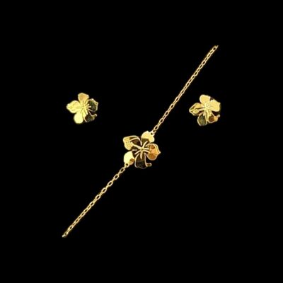 Ensemble Bracelet & Boucles D'Oreilles Hibiscus