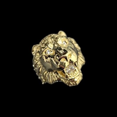 Chevalière 3D Lion Empierrée