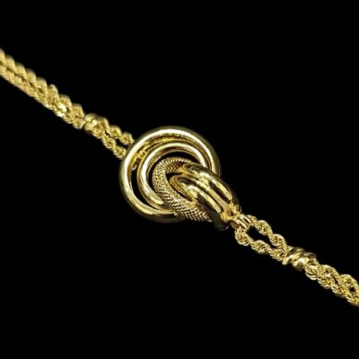 Bracelet Corde Noeud Entrelacé Lisse Et Sablé