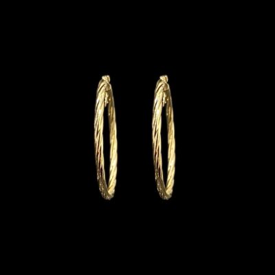 Créoles Torsadées Lisses 46 mm 3 mm