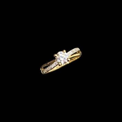 Bague Solitaire Lisse & Sertie 4 Griffes 5 mm