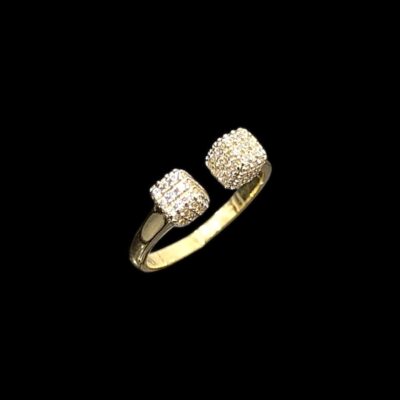 Bague Ouverte Carrées Empierrée