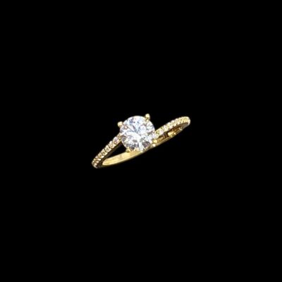 Bague Solitaire Décalé Sertie 4 Griffes 6 mm